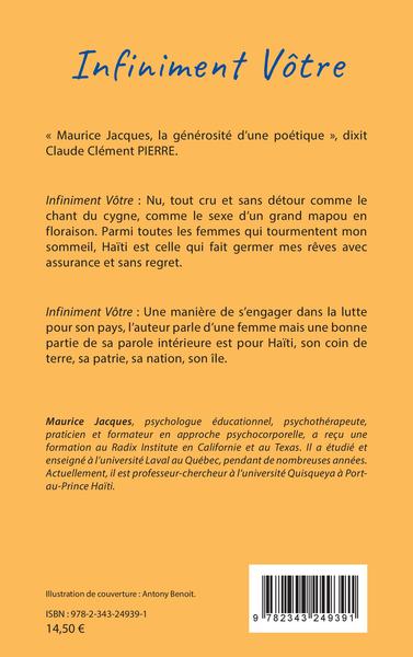 Infiniment vôtre, Poésie (9782343249391-back-cover)