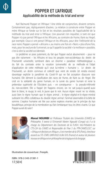 Popper et l'Afrique, Applicabilité de la méthode du trial and error (9782343213811-back-cover)