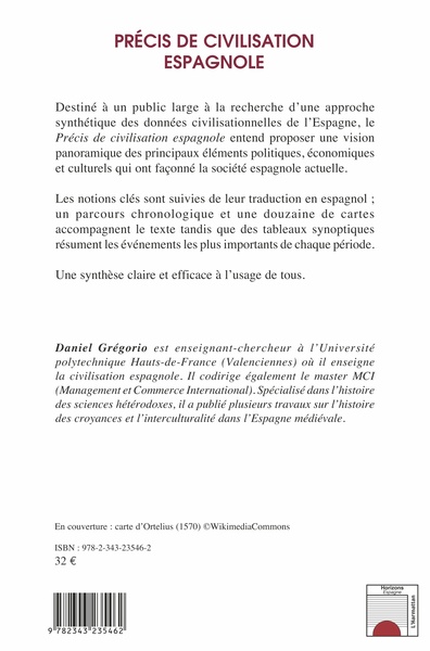 Précis de civilisation espagnole (9782343235462-back-cover)