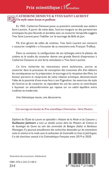 Catherine Deneuve & Yves Saint Laurent, Un style entre écran et podium (9782343211480-back-cover)