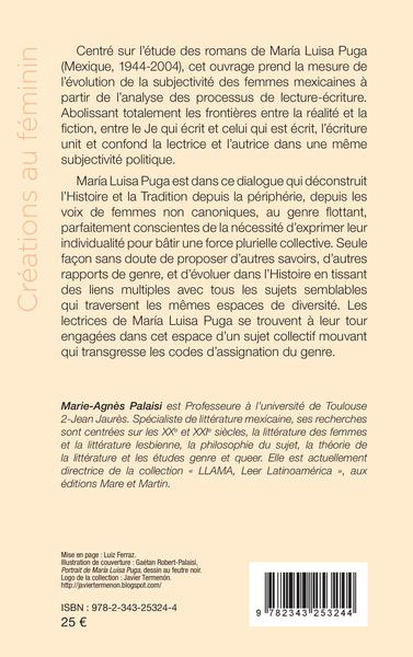 Les romans de María Luisa Puga, Lire et écrire le genre (9782343253244-back-cover)