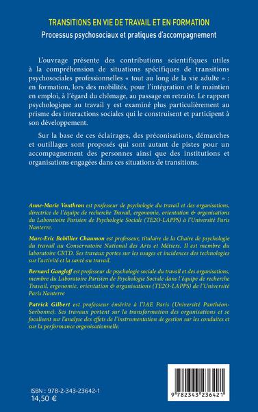 Transitions en vie de travail et en formation (9782343236421-back-cover)