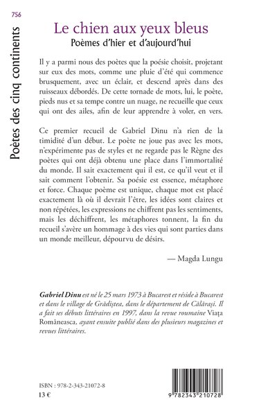 Le chien aux yeux bleus, Poèmes d'hier et d'aujourd'hui (9782343210728-back-cover)