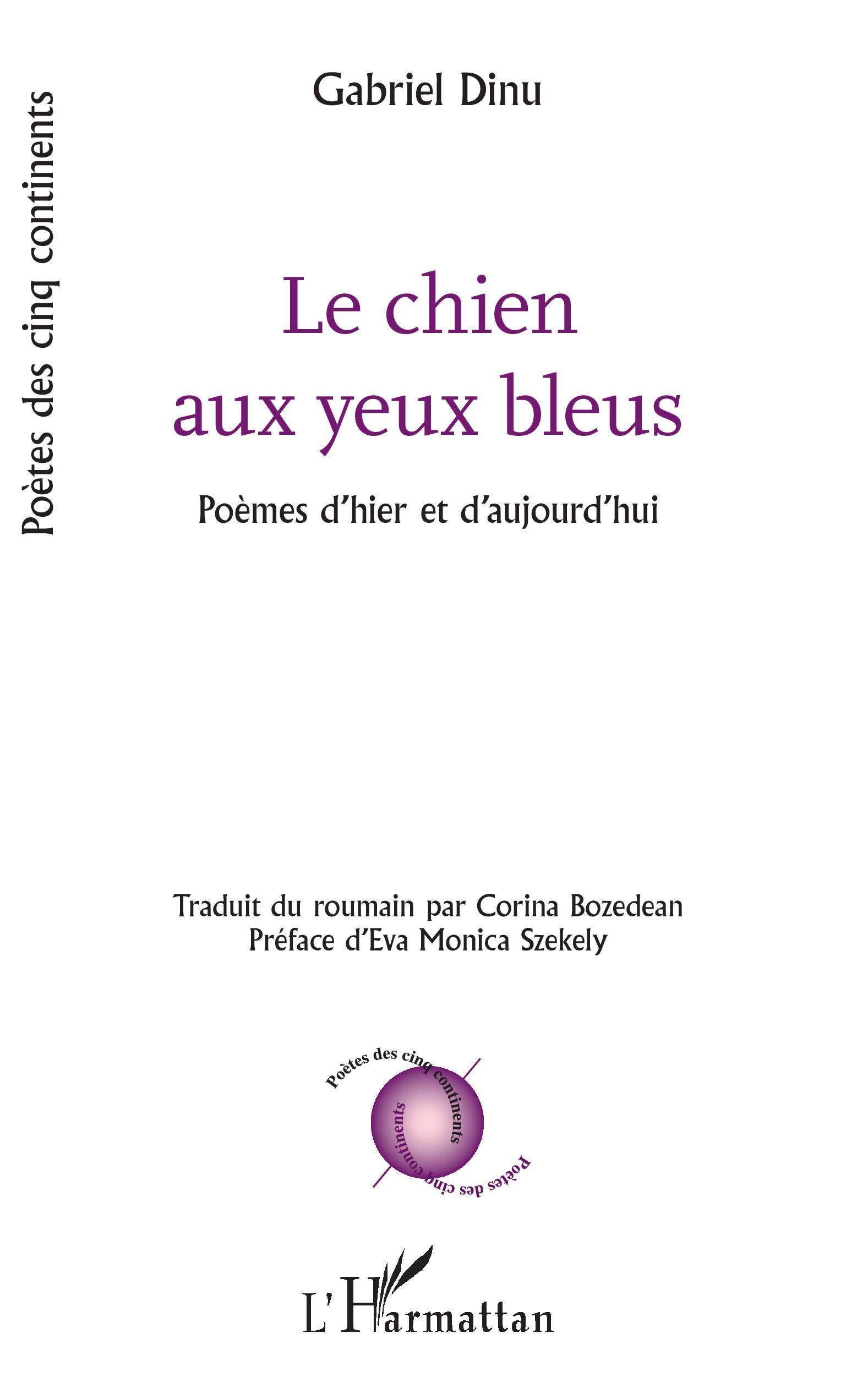 Le chien aux yeux bleus, Poèmes d'hier et d'aujourd'hui (9782343210728-front-cover)