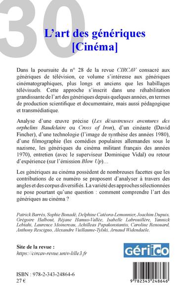 Cahiers du CIRCAV, L'art des génériques, Cinéma (9782343248646-back-cover)
