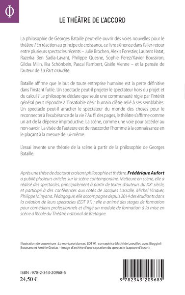 Le théâtre de l'accord, Une théorie de la scène fondée sur la philosophie de Georges Bataille (9782343209685-back-cover)
