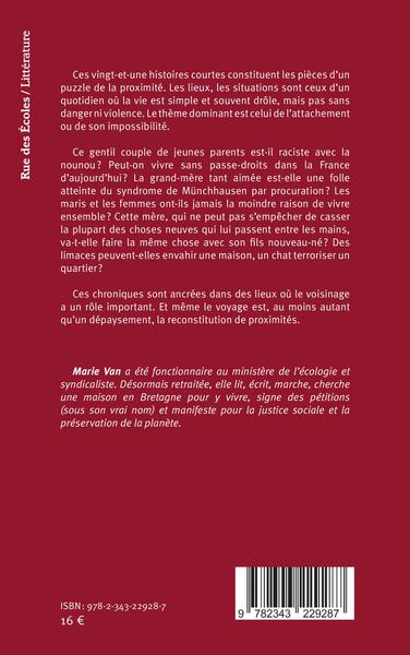 Proximités, Nouvelles (9782343229287-back-cover)