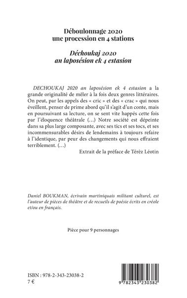 Déboulonnage 2020 une procession en 4 stations, Déchoukaj 2020 an laposésion ek 4 estasion (9782343230382-back-cover)