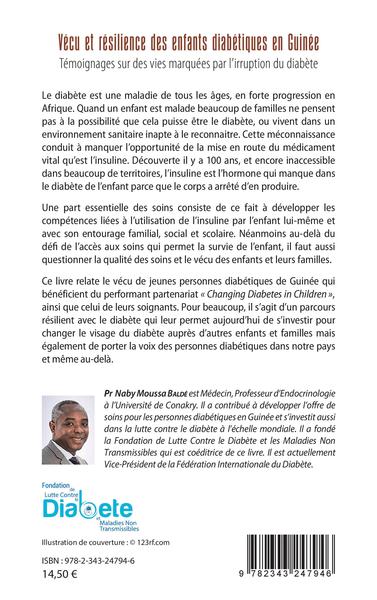 Vécu et résilience des enfants diabétiques en Guinée, Témoignages sur des vies marquées par l'irruption du diabète (9782343247946-back-cover)