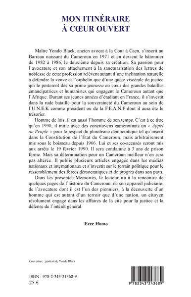 Mon itinéraire à coeur ouvert, Mémoires (9782343243689-back-cover)
