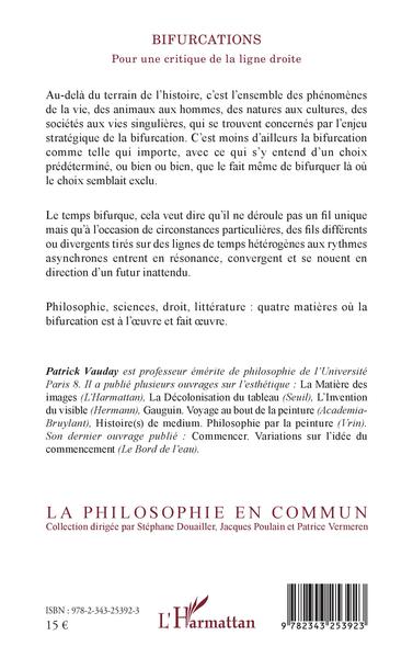 Bifurcations, Pour une critique de la ligne droite (9782343253923-back-cover)