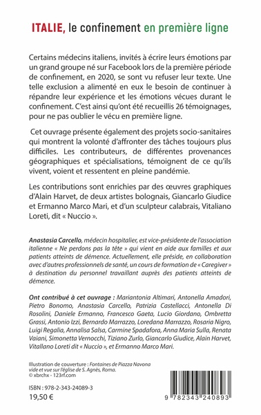 Italie, le confinement en première ligne, Expérience sur le front Covid et émotions à la maison - Traduction de Jules Nassetti (9782343240893-back-cover)