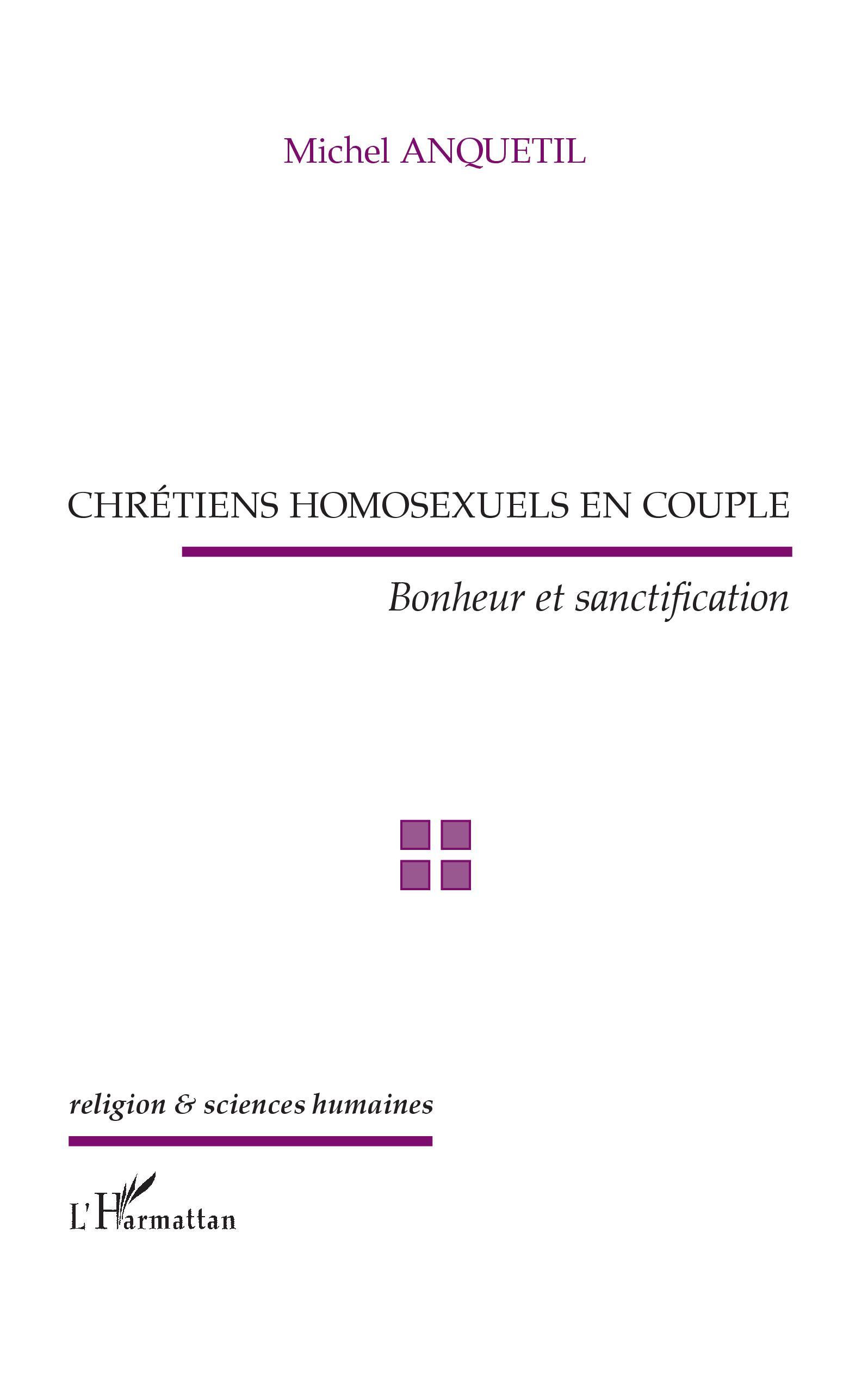 Chrétiens homosexuels en couple, Bonheur et sanctification (9782343212517-front-cover)