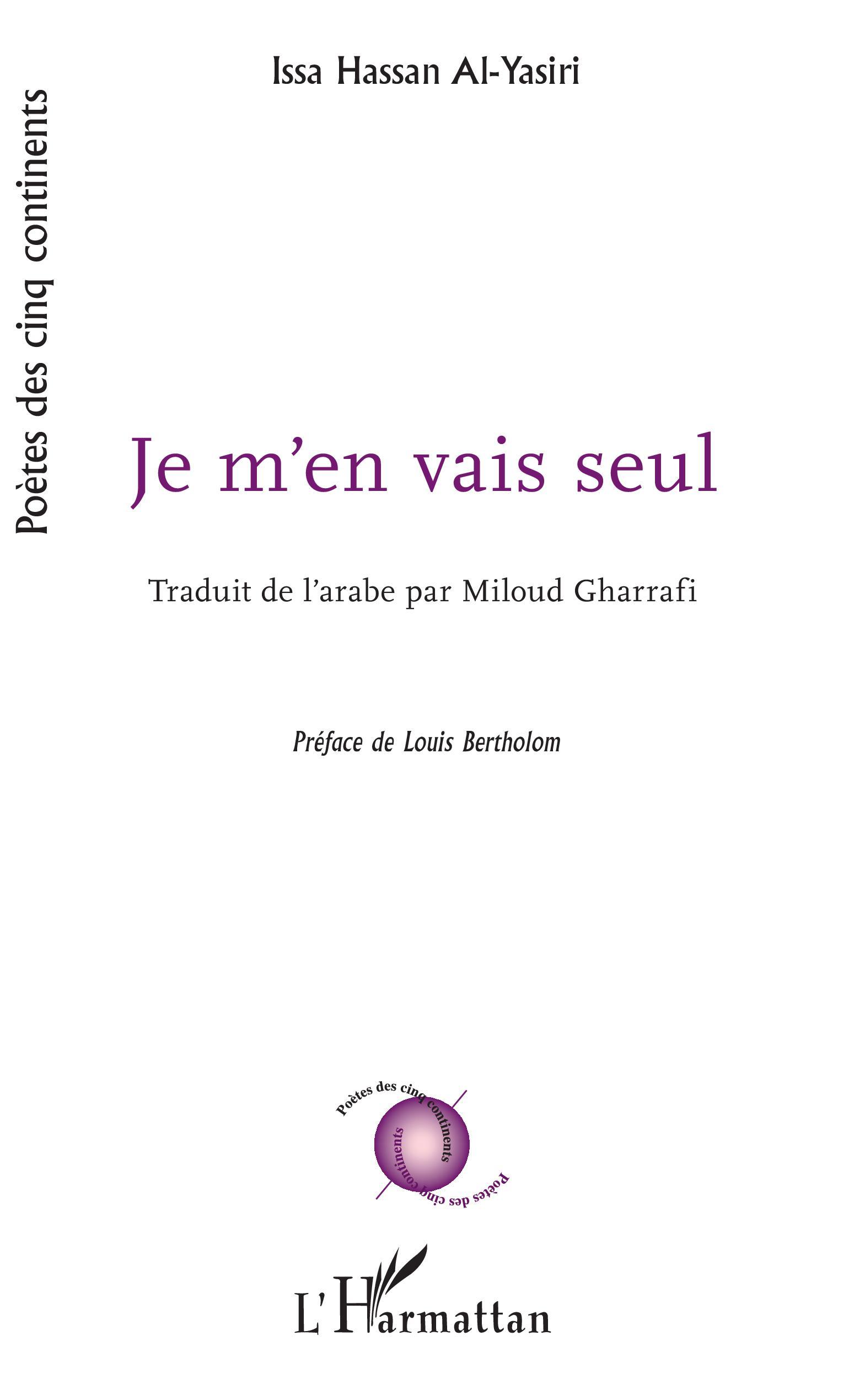 Je m'en vais seul (9782343204840-front-cover)