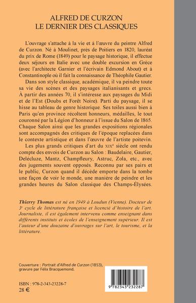 Alfred de Curzon, Le dernier des classiques (9782343232287-back-cover)
