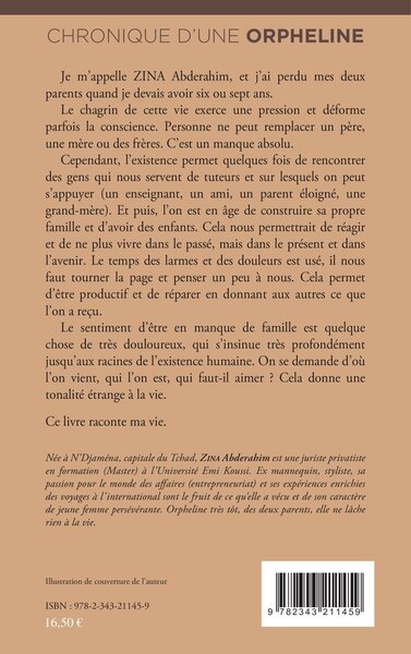 Chronique d'une orpheline, Autobiographie (9782343211459-back-cover)