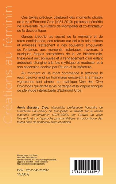 Les Éclats de vie d'Edmond Cros (9782343232591-back-cover)