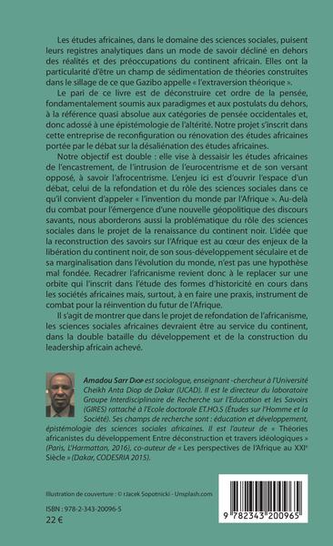 Pour une désaliénation des études africaines, Repenser l'africanisme postcolonial (9782343200965-back-cover)