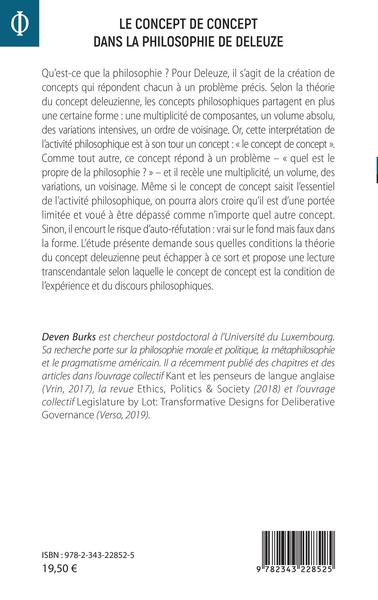 Le concept de concept dans la philosophie de Deleuze, Polymorphisme(s) et pluralisme(s) (9782343228525-back-cover)