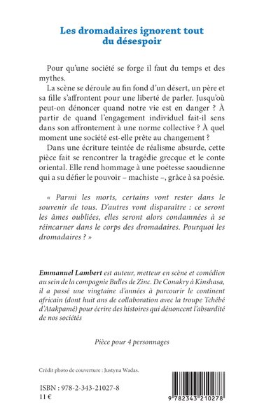 Les dromadaires ignorent tout du désespoir (9782343210278-back-cover)