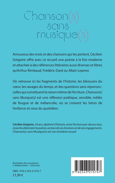 Chanson(s) sans musique(s) (9782343215747-back-cover)