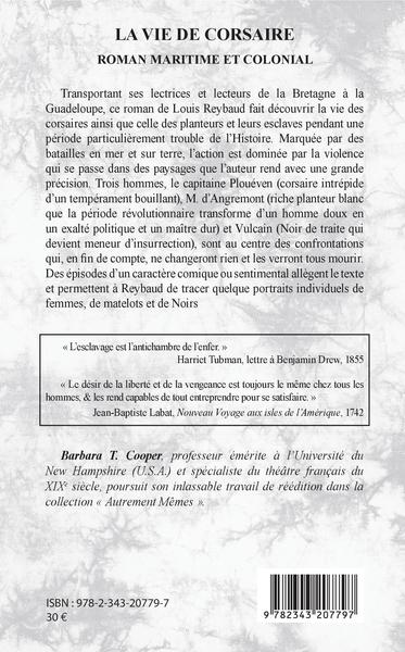La vie de corsaire, Roman maritime et colonial (9782343207797-back-cover)