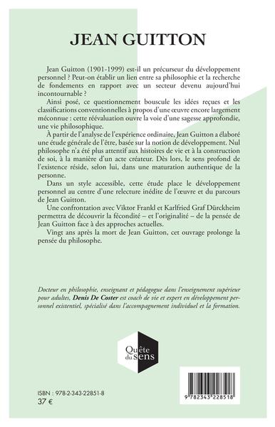 Jean Guitton, L'être et le développement personnel (9782343228518-back-cover)