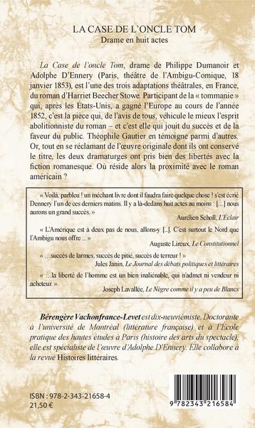 La Case de l'oncle Tom, Drame en huit actes (9782343216584-back-cover)