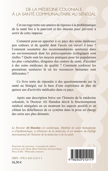 De la médecine coloniale à la santé communautaire au Sénégal (9782343212111-back-cover)