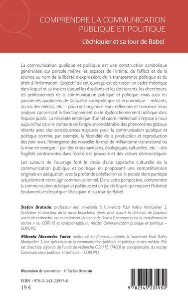 Comprendre la communication publique et politique, L'échiquier et sa tour de Babel (9782343235950-back-cover)