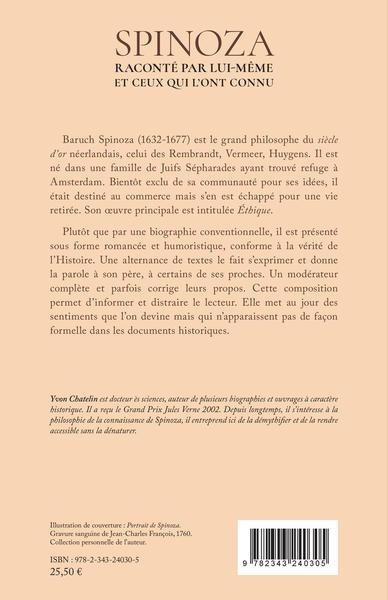 Spinoza, Raconté par lui-même et ceux qui l'ont connu (9782343240305-back-cover)