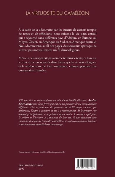 La virtuosité du caméléon, Les carnets d'Émile Wensel, un consul sous les tropiques. Récits (9782343223407-back-cover)