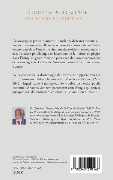 Études de philosophie ancienne et médiévale (9782343213422-back-cover)