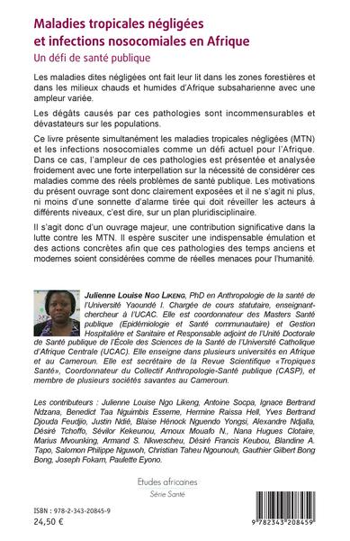 Maladies tropicales négligées et infections nosocomiales en Afrique, Un défi de santé publique (9782343208459-back-cover)