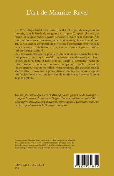 L'art de Maurice Ravel, Avec 173 exemples musicaux (9782343248851-back-cover)