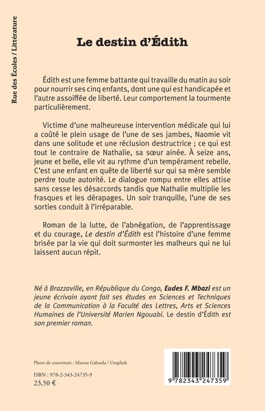 Le destin d'Édith, Roman (9782343247359-back-cover)