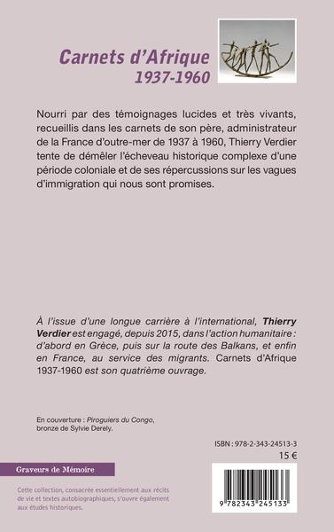 Carnets d'Afrique, 1937-1960 (9782343245133-back-cover)