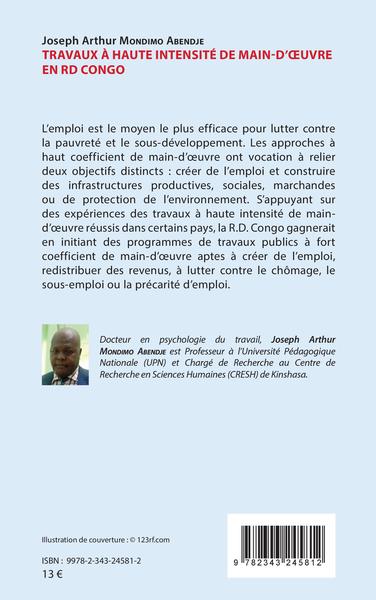 Travaux à haute intensité de main d'oeuvre en RD Congo (9782343245812-back-cover)