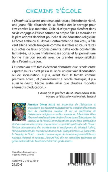 Chemins d'école, Roman (9782343233819-back-cover)