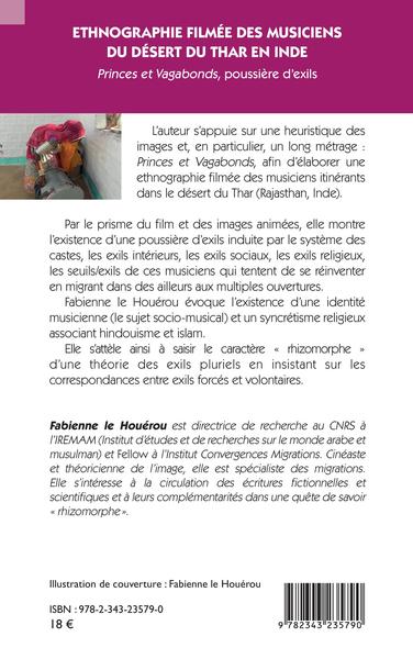 Ethnographie filmée des musiciens du désert du Thar en Inde, Princes et Vagabonds, poussière d'exils (9782343235790-back-cover)