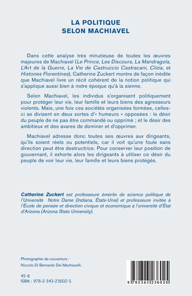 La politique selon Machiavel (9782343236025-back-cover)