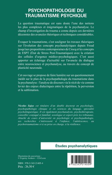 Psychopathologie du traumatisme psychique (9782343214054-back-cover)