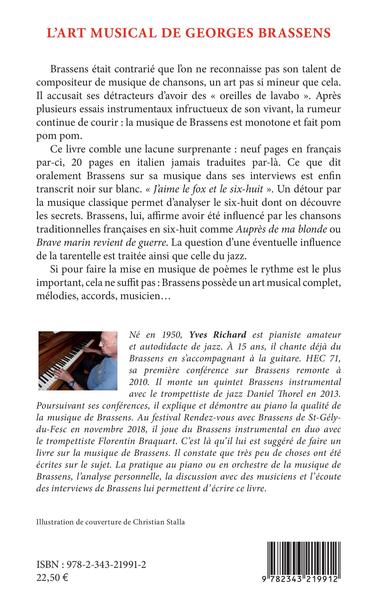 L'art musical de Georges Brassens, "J'aime le fox et le six-huit" (9782343219912-back-cover)