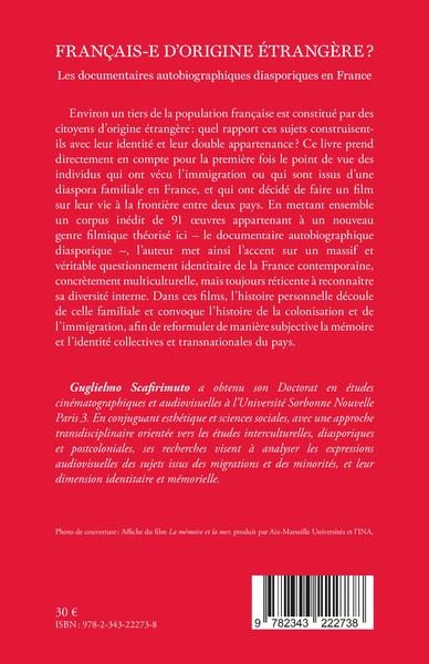 Français-e d'origine étrangère ?, Les documentaires autobiographiques diasporiques en France (9782343222738-back-cover)