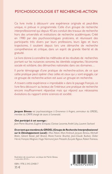 Psychosociologie et recherche-action, Histoire d'un groupe improbable (9782343234007-back-cover)