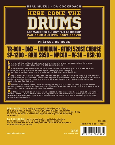 Here come the drums, Les machines qui ont fait le hip-hop par ceux qui s'en sont servis (9782501190374-back-cover)