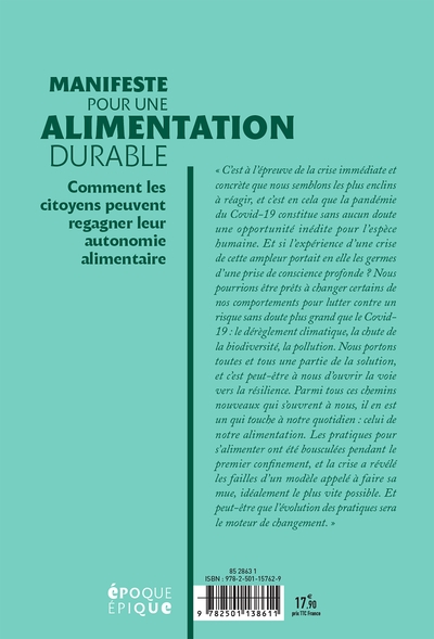 Manifeste pour une alimentation durable, Comment les citoyens regagner leur autonomie alimentaire (9782501157629-back-cover)