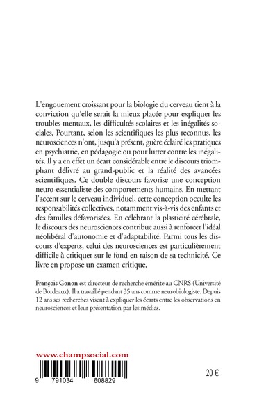 Neurosciences : un discours néolibéral (9791034608829-back-cover)