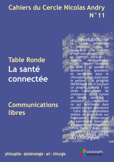 CAHIERS DU CERCLE NICOLAS ANDRY N°11-LA SANTE CONNECTEE (9791030301403-front-cover)