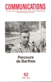 Communications, n° 63, Parcours de Barthes (9782020304412-front-cover)
